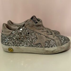 silver glitter golden goose